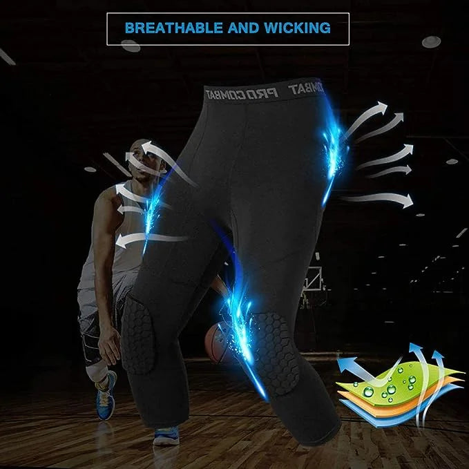 Premium Athletic Leggings with Padded Knees for Enhanced Performance and Protection