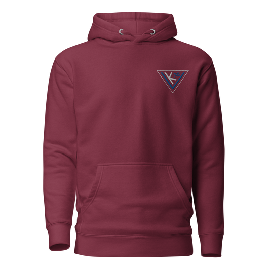 blue on maroon Unisex Hoodie